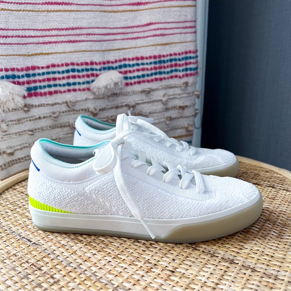 Rothy’s White Terry Lace Up Low Top Sneakers Women’s Size 6 *Retired Model* - Picture 2 of 9